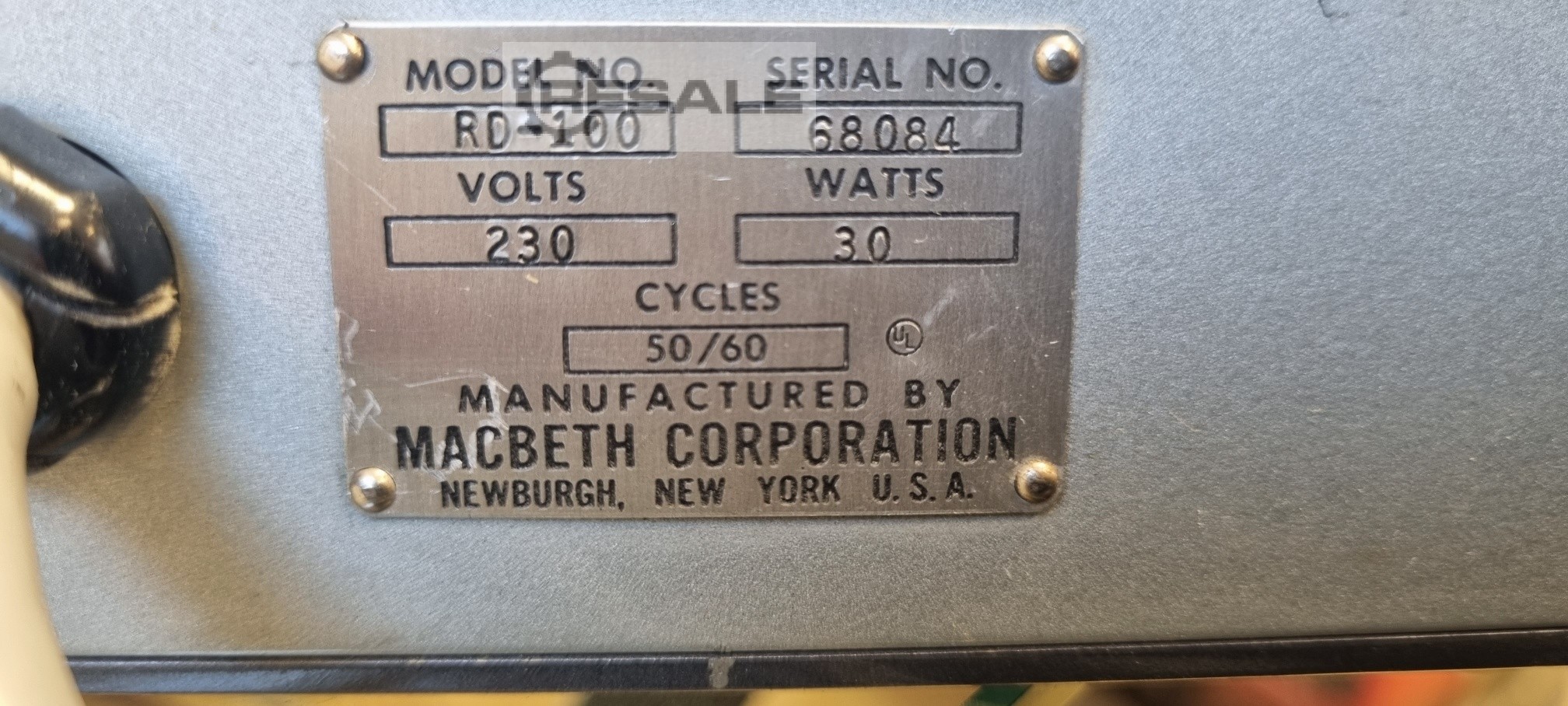 机械设备: MACBETH RD-100