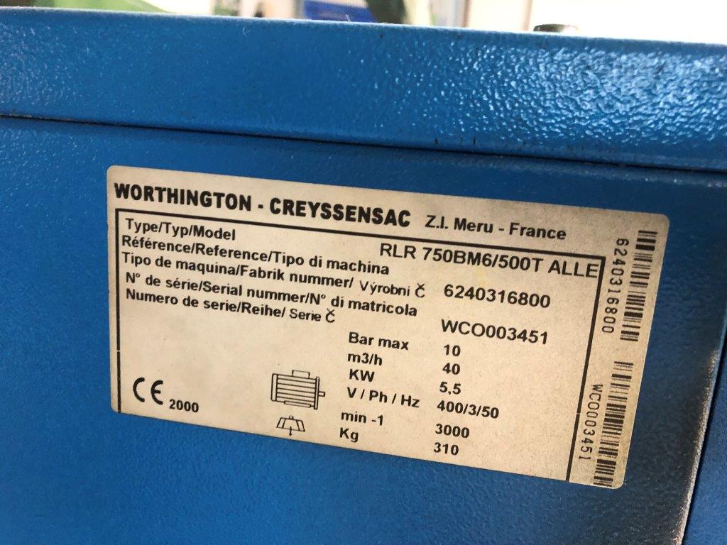 机械设备: WORTHINGTON CREYSSENSAC Rollair RLR 750 
