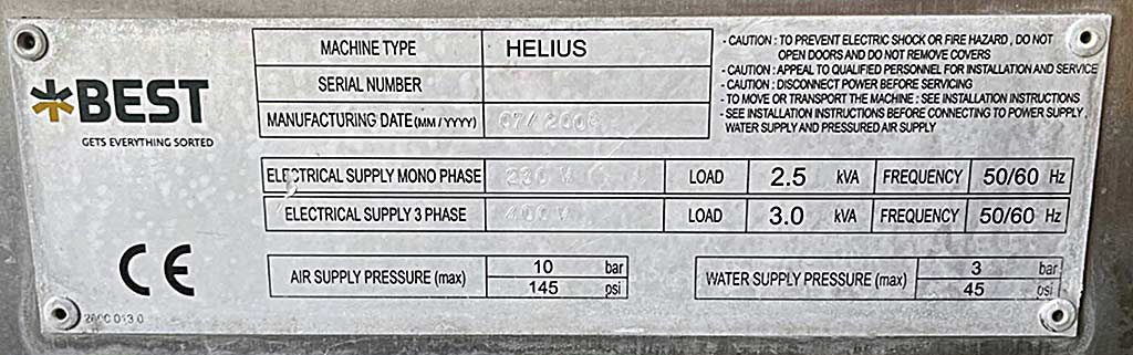机械设备: BEST HELIUS