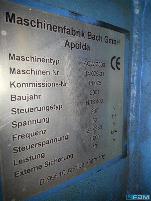 機械： BACH APOLDA ACW 2500