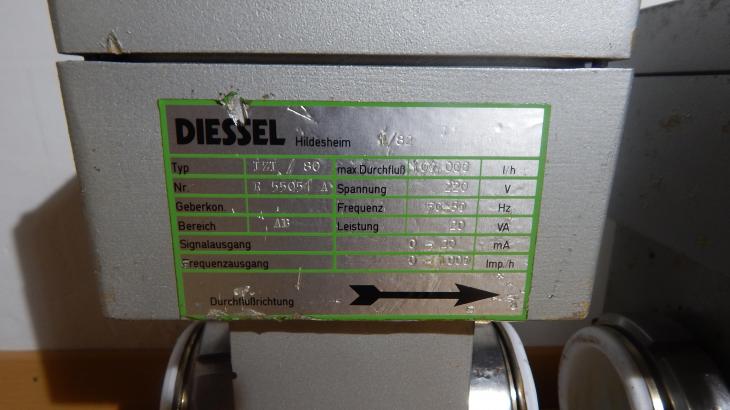 机械设备: DIESSEL HILDESHEIM Flowmeter IZI/80